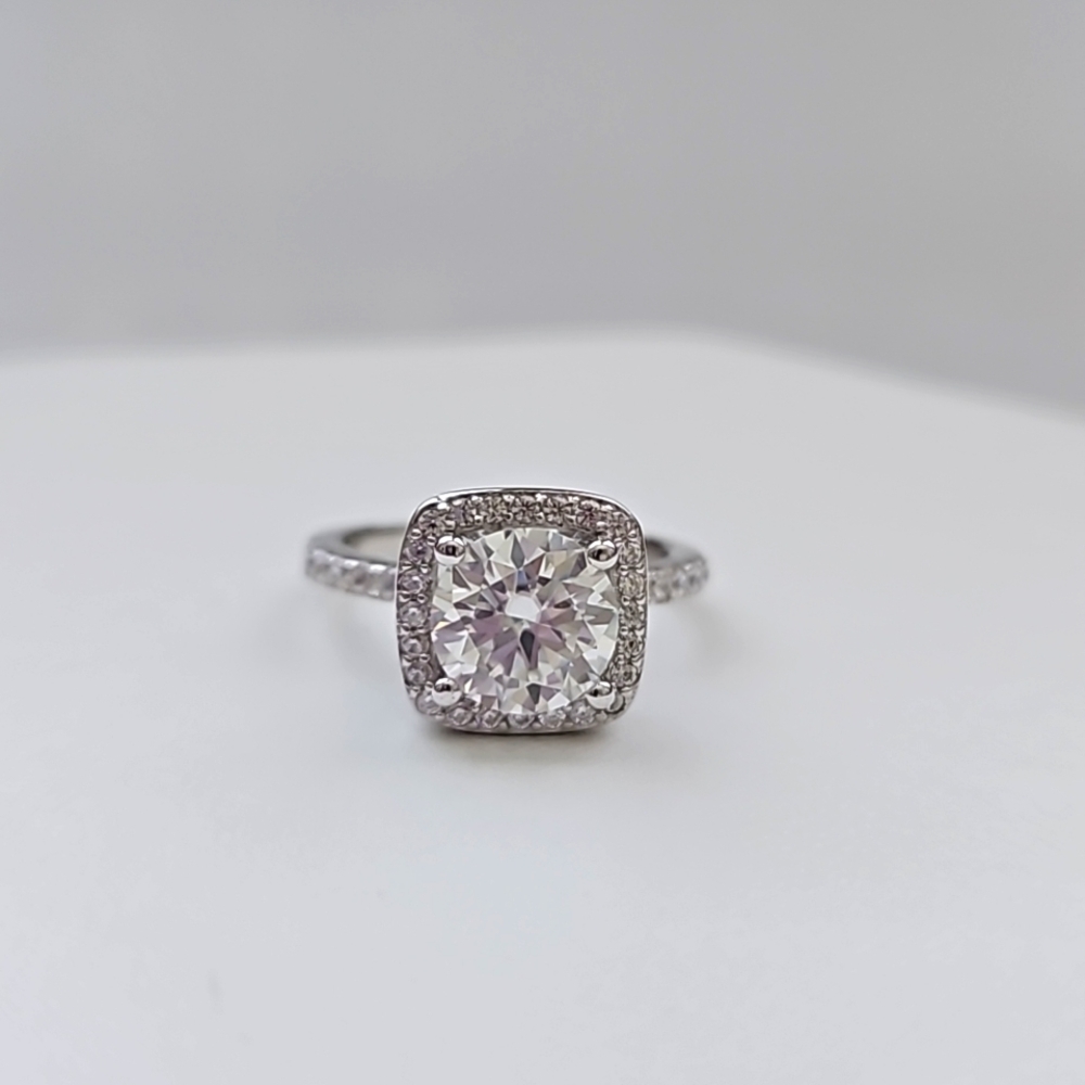 2ct Moissanute Cushion Halo Style 2